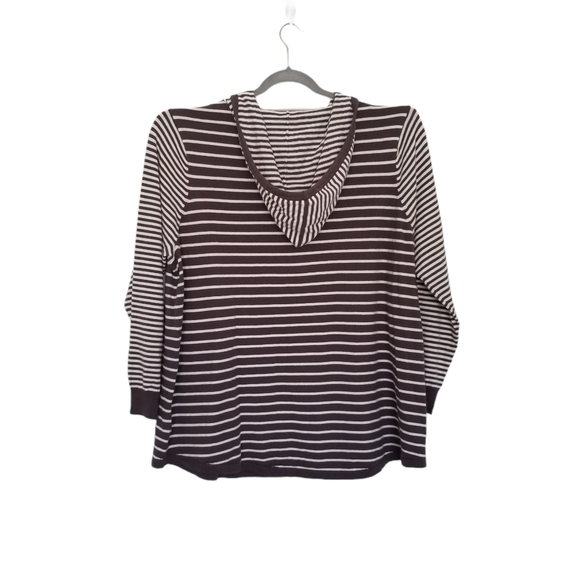 Soft Surroundings Striped Sz Medium Sweater Hoodie - Picture 5 of 6